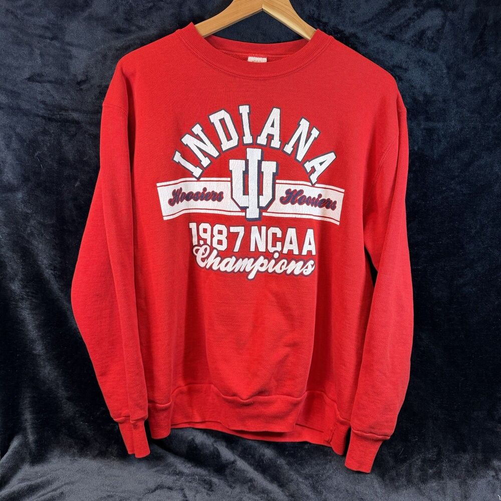Indiana Hoosiers 1987 IU University  NCAA Champions Bloomington XL Red Crewneck